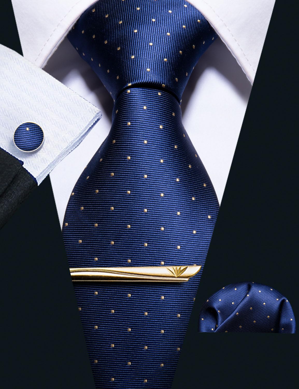 Barry.Wang 15PCS Mens Tie Sets Collection Gift Box Necktie Clips Hanky – packaging and label