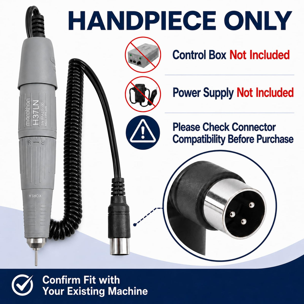 Lucky grass 7 SDE-H37LN 45000RPM High-Speed Micromotor Handpiece, Electric Grinding & Polishing Tool with 2.35mm Chuck, 