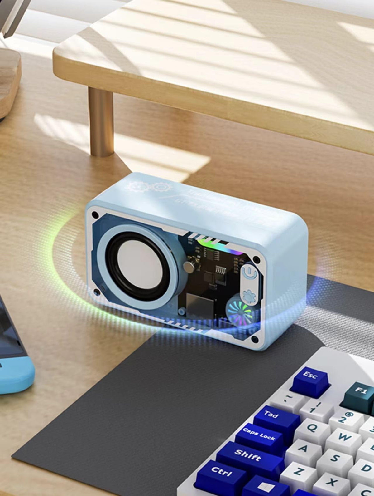2pcs Portable Wireless Speaker with Glitter LED Light.Type-C Charging, Music Player, Birthday, Parties, Beach, Camping &