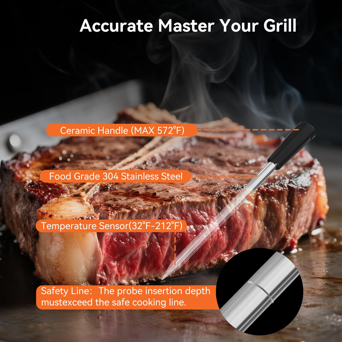 Wireless Meat Thermometer Smart APP Rechargeable Christmas - Newise Official Imagery - 5
