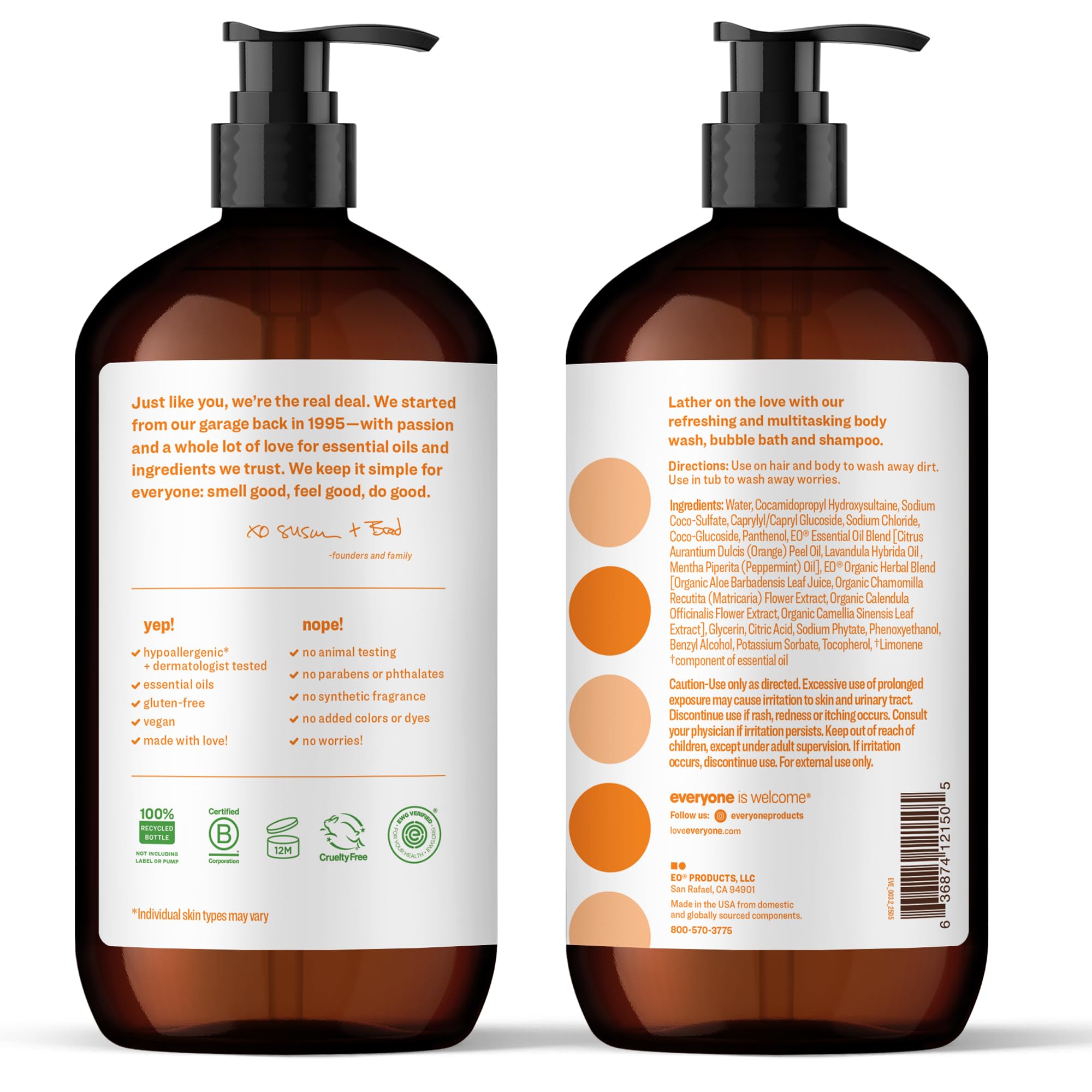 Everyone 3-in-1 Citrus & Mint liquid soap, 32oz bottles, pack of 2, skin cleaning agent with fresh citrus and mint scent.