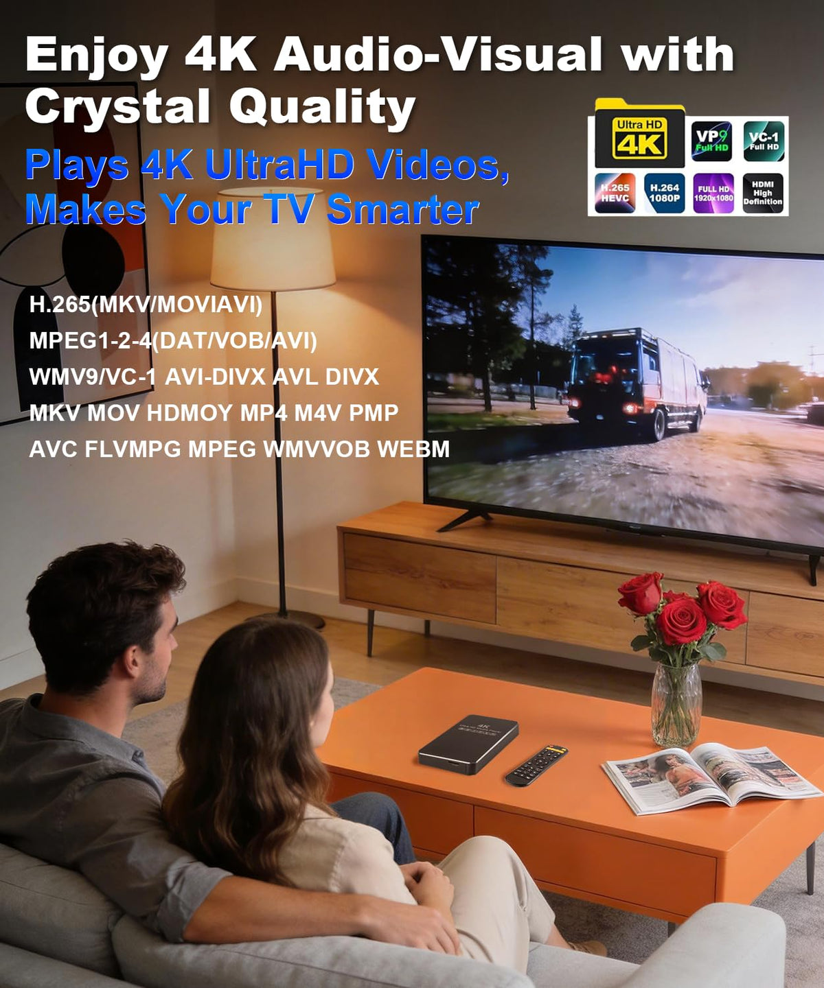 ACEMAX 4K@60Hz Offline Media Player with 2.5-Inch SATA HDD/SSD Enclosure, H.265 10bit/HEVC Digital Signage Player with A