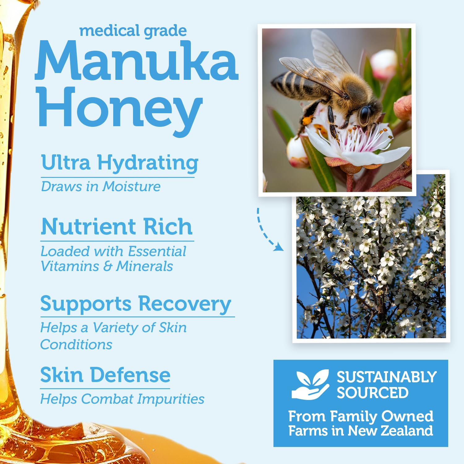 Era Organics Manuka Honey exfoliating facial scrub with microdermabrasion particles for gentle skin exfoliation and smoother complexion.
