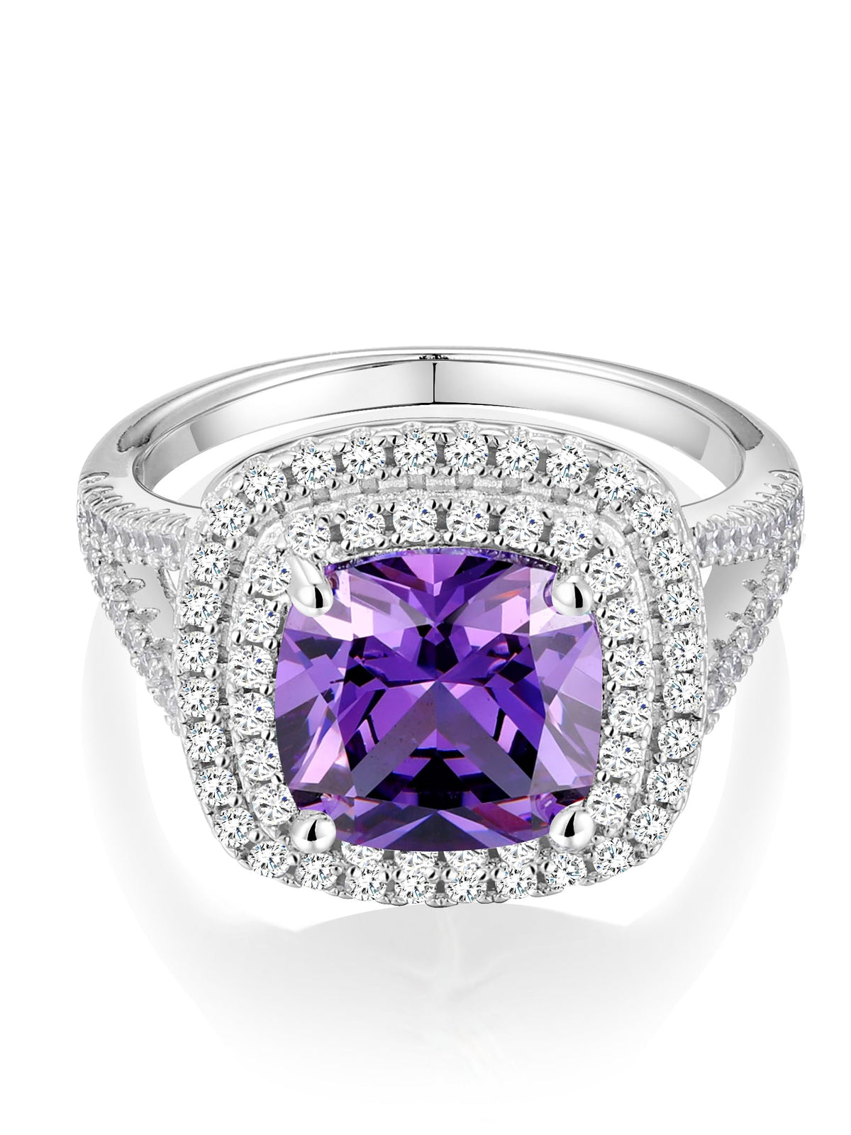 Wyyxl Woman Engagement Ring 2-3 Carat Gemstone Cocktail Statement Rings for Party Wedding 925 Silver Vintage/Princess Di