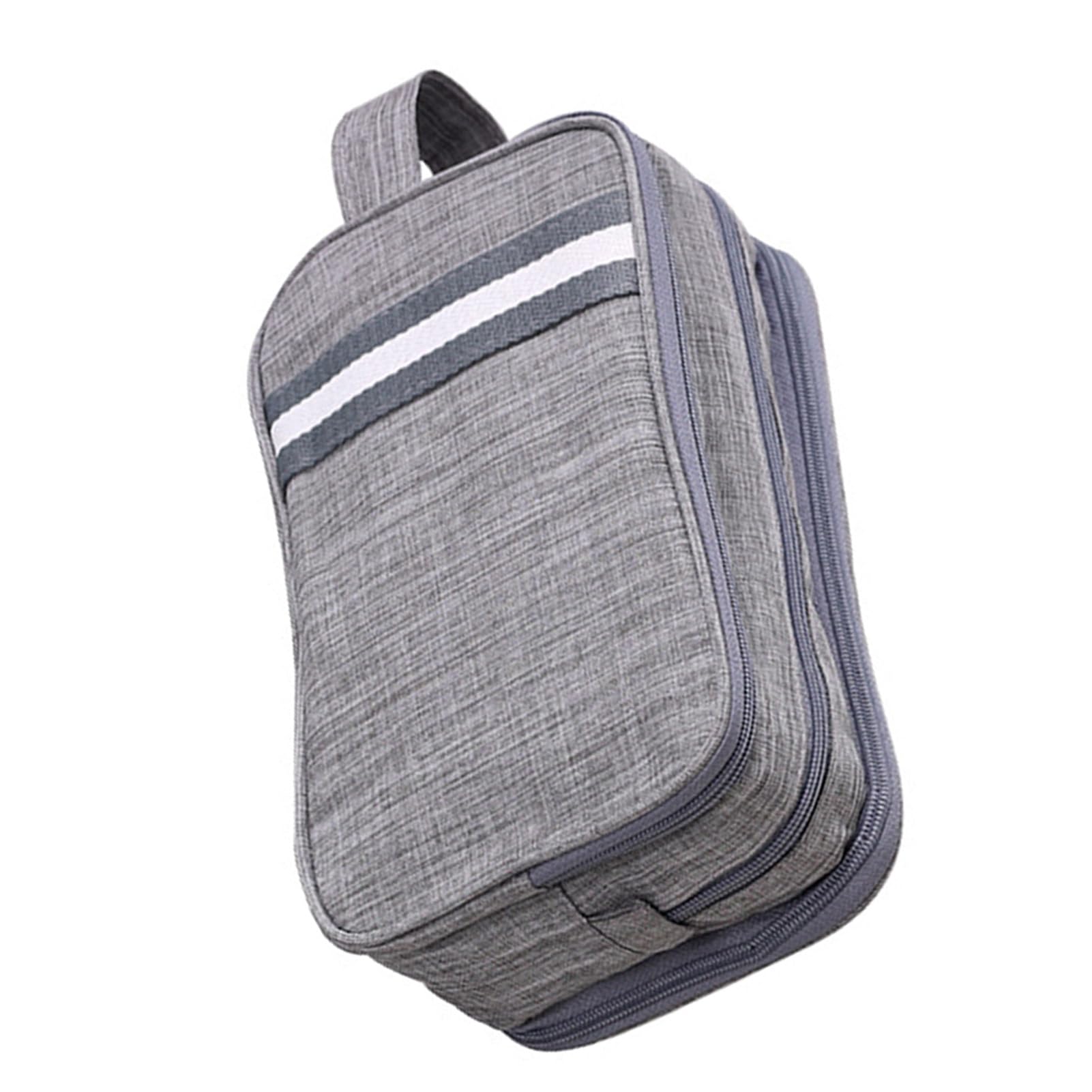 Gucagle cosmetic case toiletry bag with dry and wet compartments, lightweight polyester travel bathroom organizer, compact size.