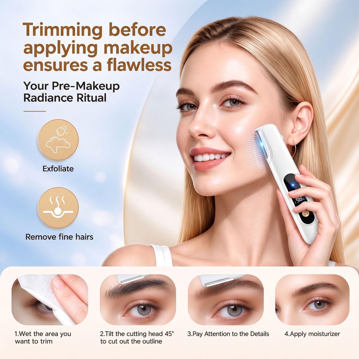 Sonic Dermaplane Razor for Women Face Facial Dermaplaning - ZSLAWON Official Imagery - 8