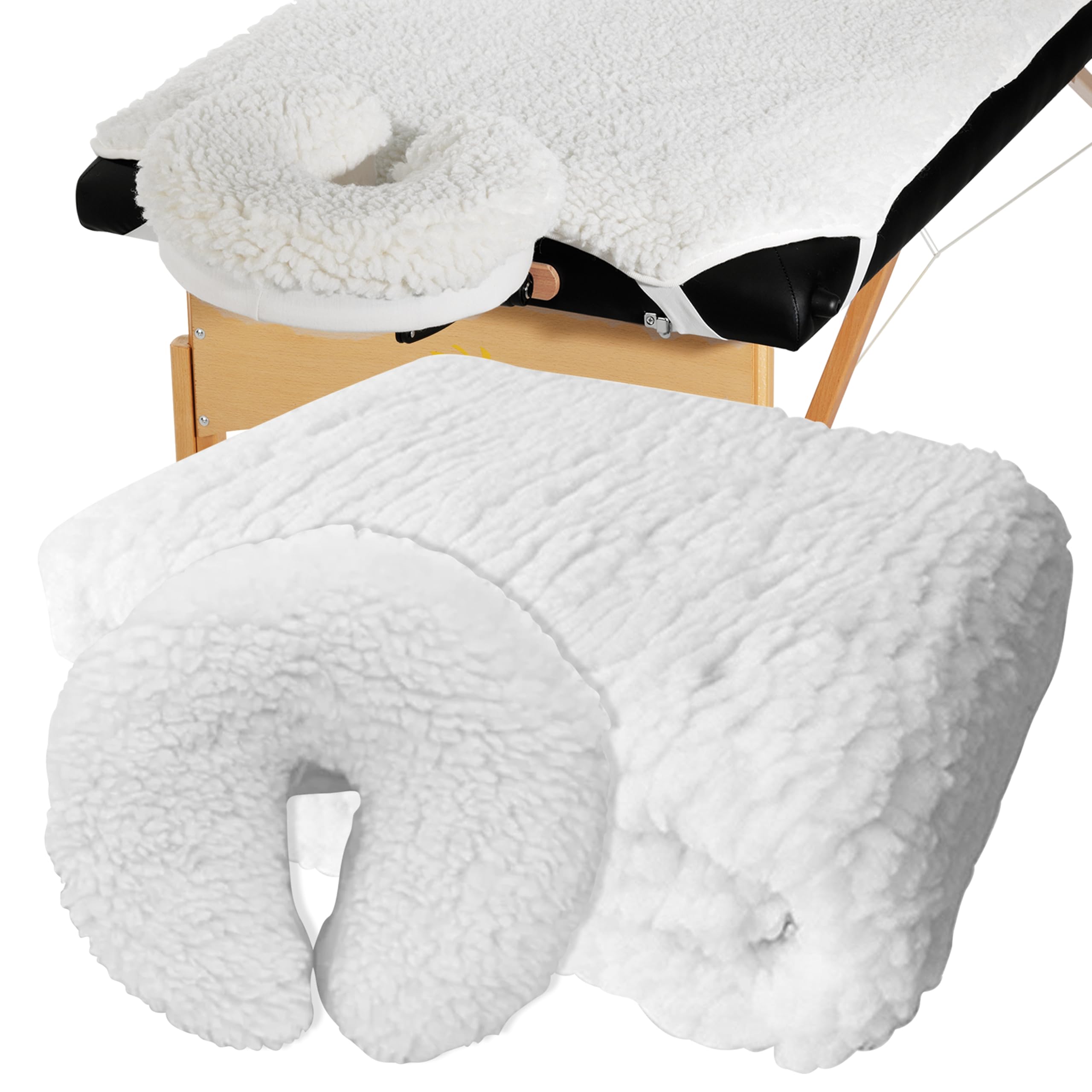 Fleece Massage Table Pad & Face Cradle Cover By NRG - Hypoallergenic Fleece Massage Pad Cushion & Face Cradle Cushion for Massage Tables & Esthetician Beds - Soft Thick Hypoallergenic Fleece