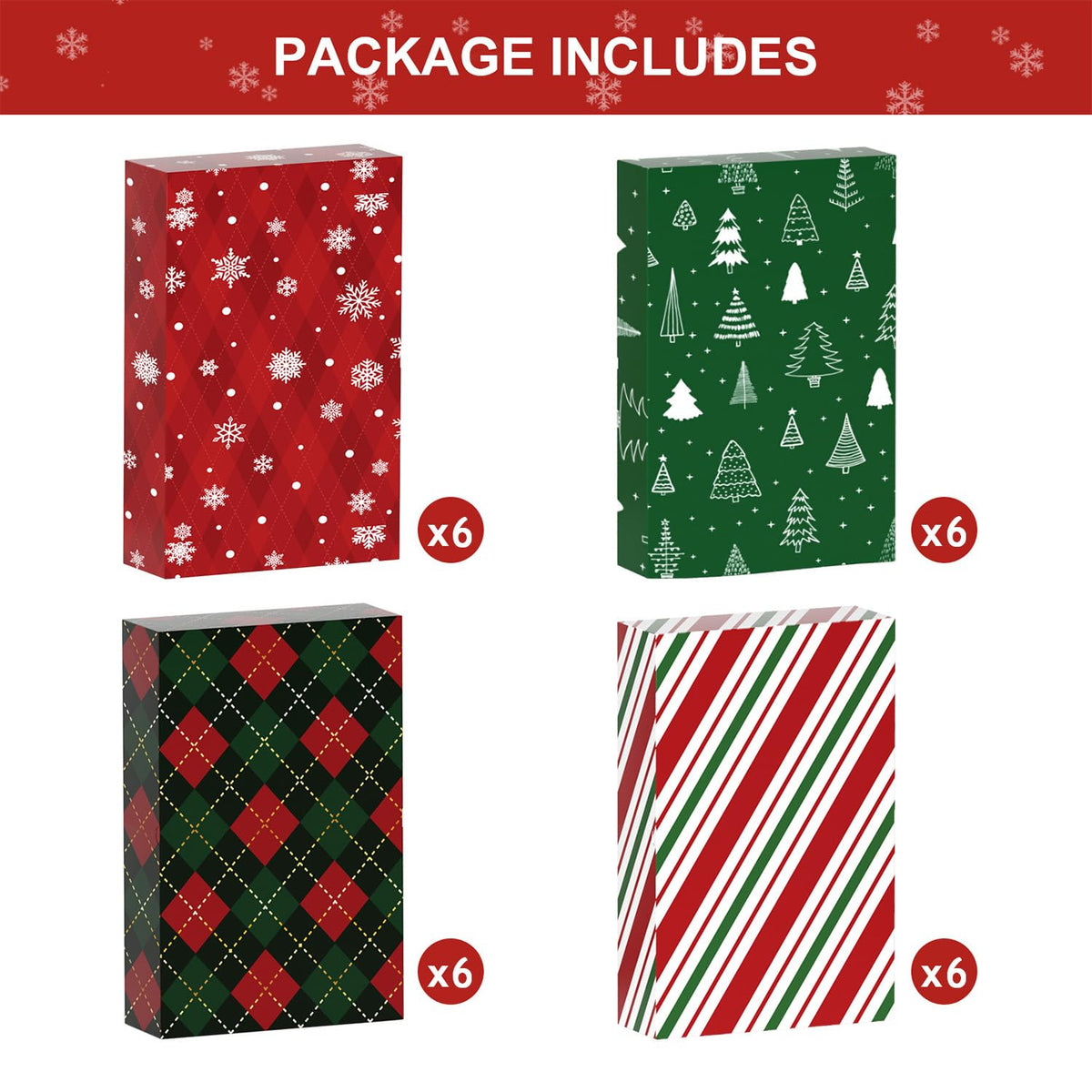 YANGTE 24 Pack 17 Christmas Gift Boxes with Lids - YANGTE Official Imagery - 4