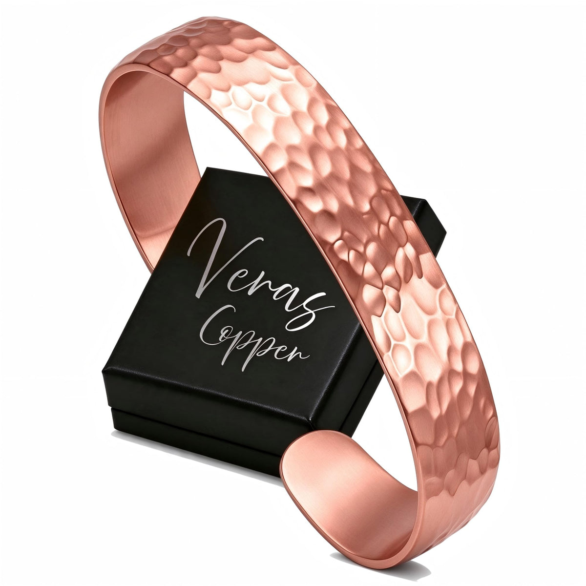 Veras Copper Bracelet for Women. Hammered Texture – Copper, Metal, One Size