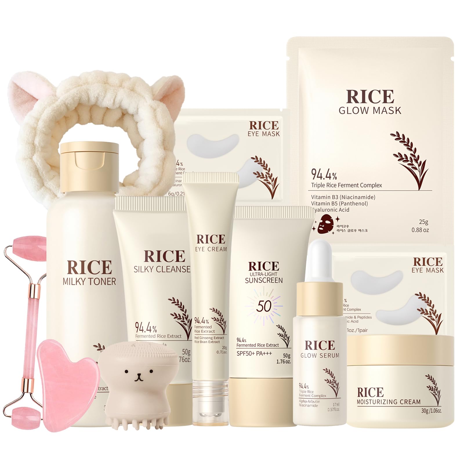 13PCS Rice Korean Skin Care Set, Korean Skincare Set, Korean - Product Imagery