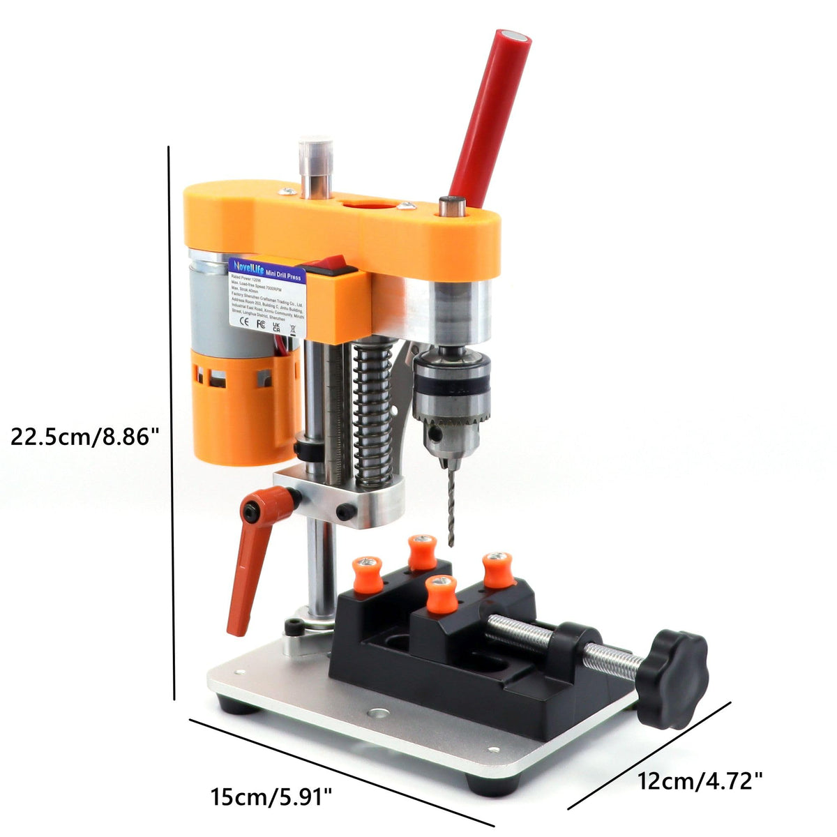 NovelLife Precision Mini Drill Press Benchtop Driller Machine B10 Upgraded – close-up detail