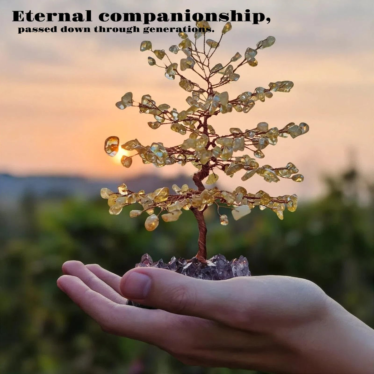 Natural Citrine Tree of Life Handmade Copper Wire Crystal - HauLife Official Imagery - 6