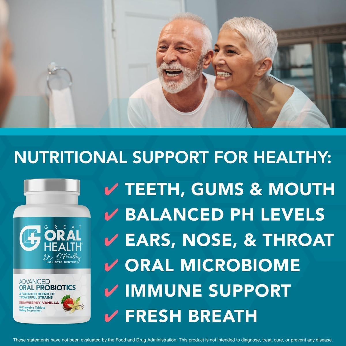 Great Oral Health Advanced Oral Probiotics for Mouth with BLIS K12 M18 (Strawberry Vanilla) & OraRestore Tooth & Gum Oil