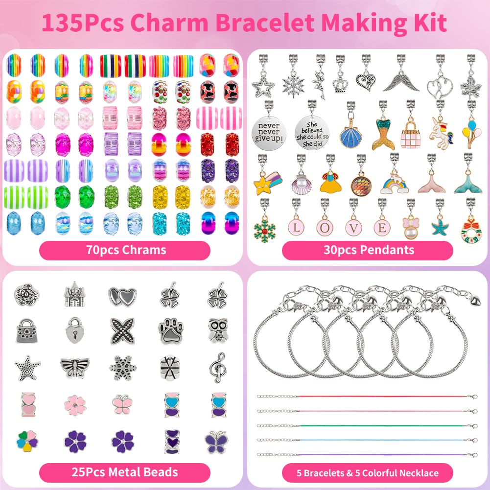 Sofier Jewelry Bracelet Making Kit for DIY Beads Charms Set Teen Gifts – close-up detail