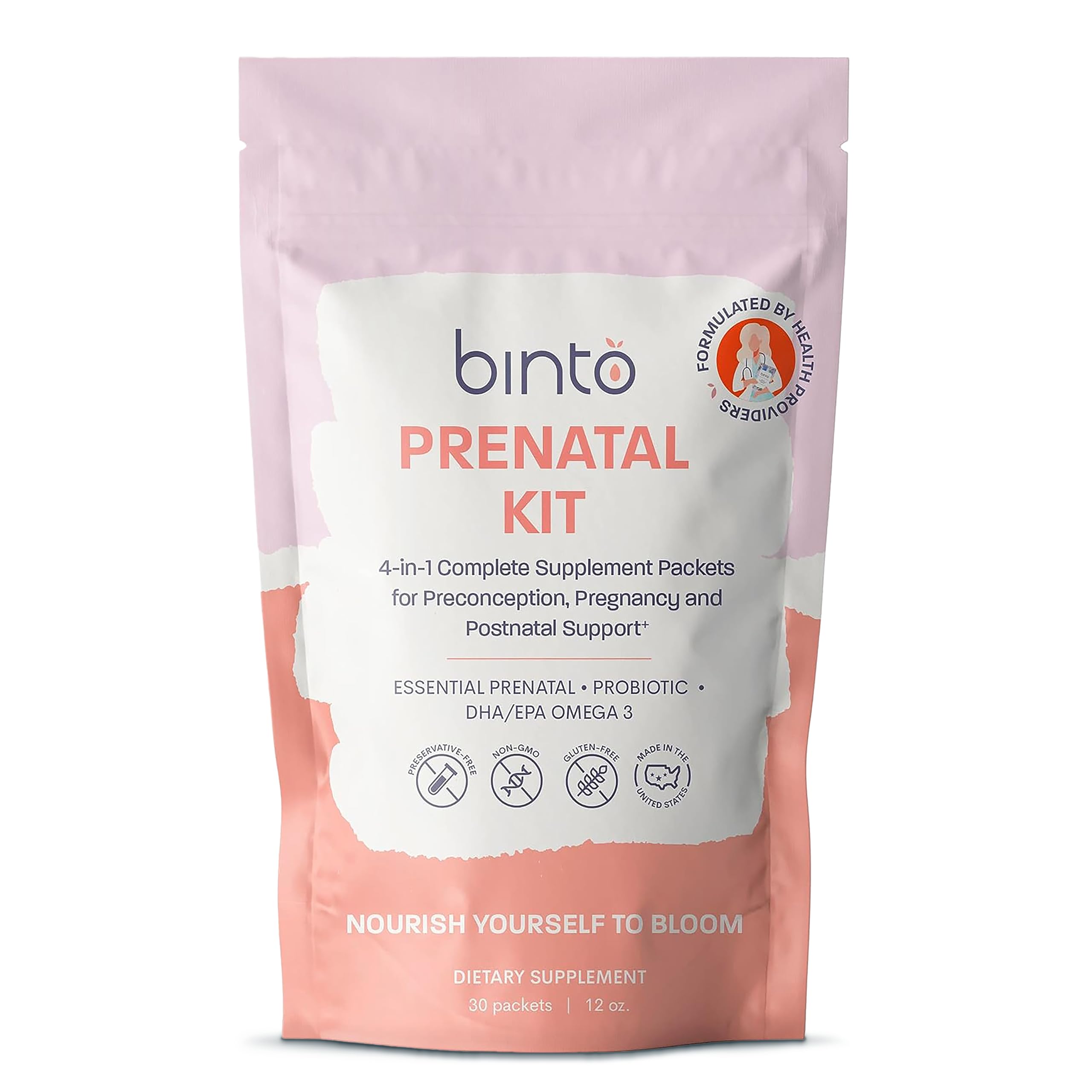 Binto Prenatal Kit - 4-in-1 Supplements for Healthy Mom & Baby - - Product Imagery