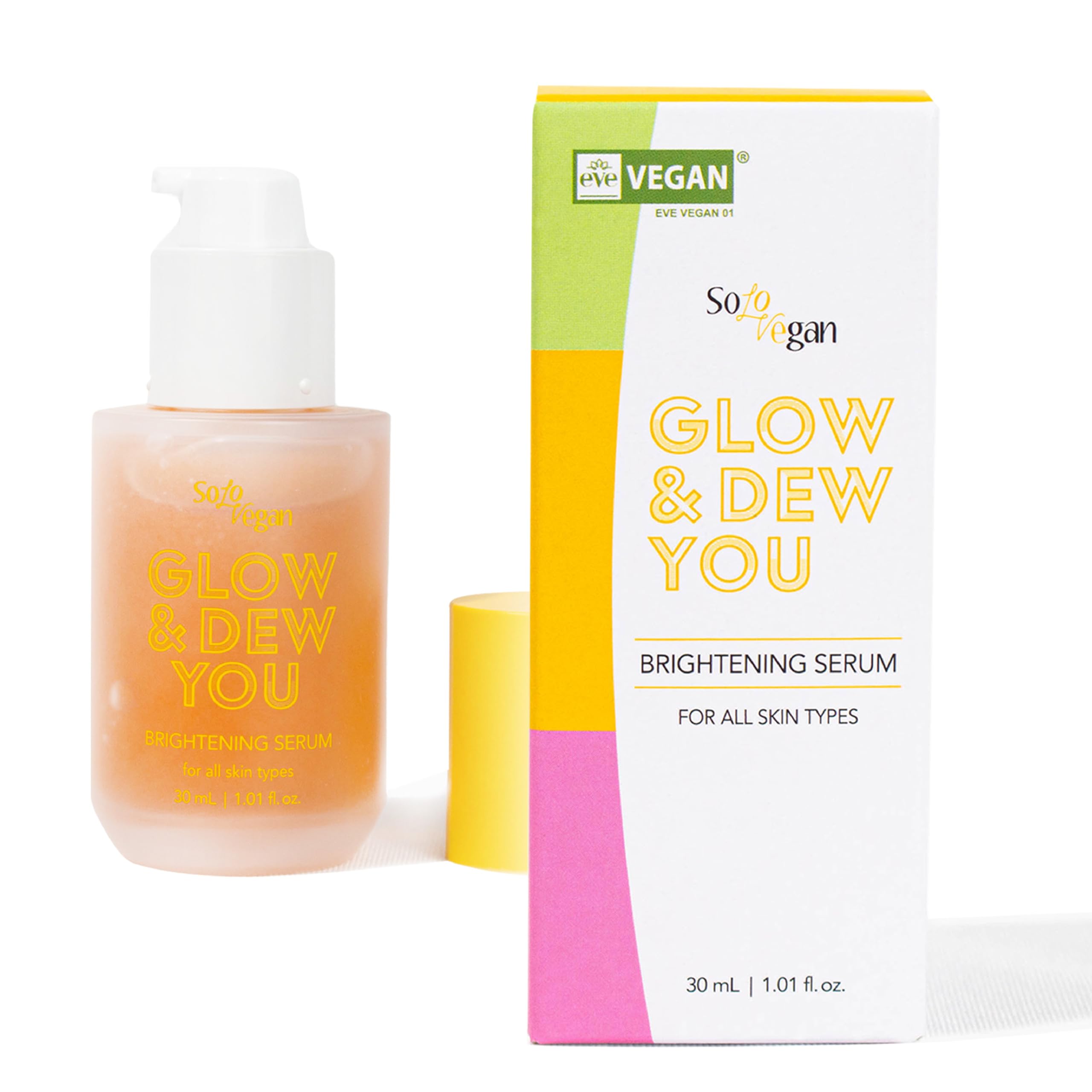 SoloVegan Glow & Dew You Brightening Serum, Korean Skincare, - Product Imagery