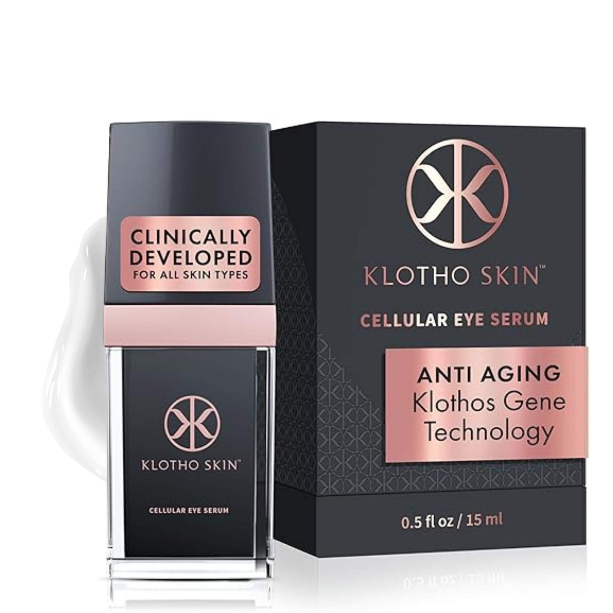 Klotho Skin Under Eye Serum, Anti-Aging Eye Cream for Wrinkles, - Product Imagery