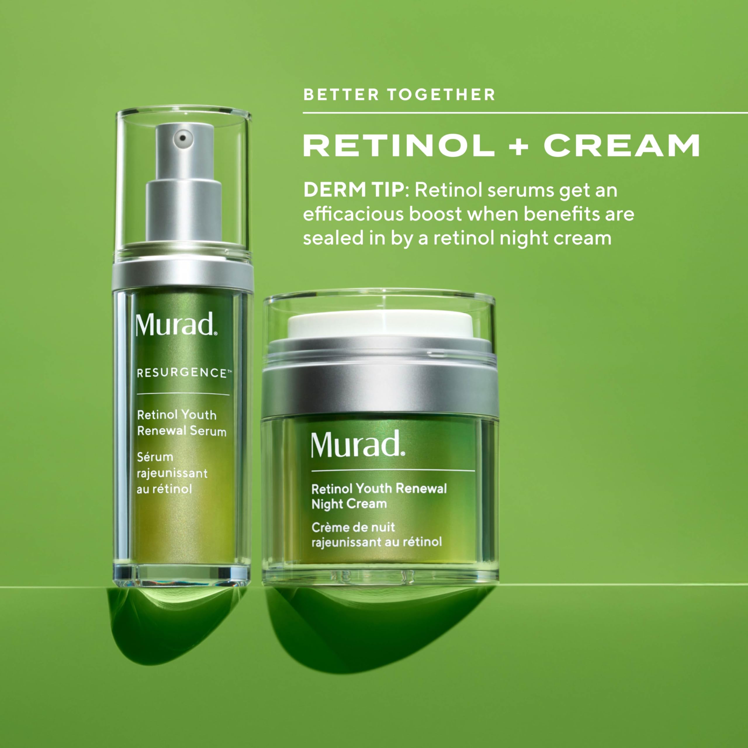 Murad Retinol Youth Renewal Night Cream in 1.7oz jar, a skincare moisturizer for anti-aging and rejuvenating skin.