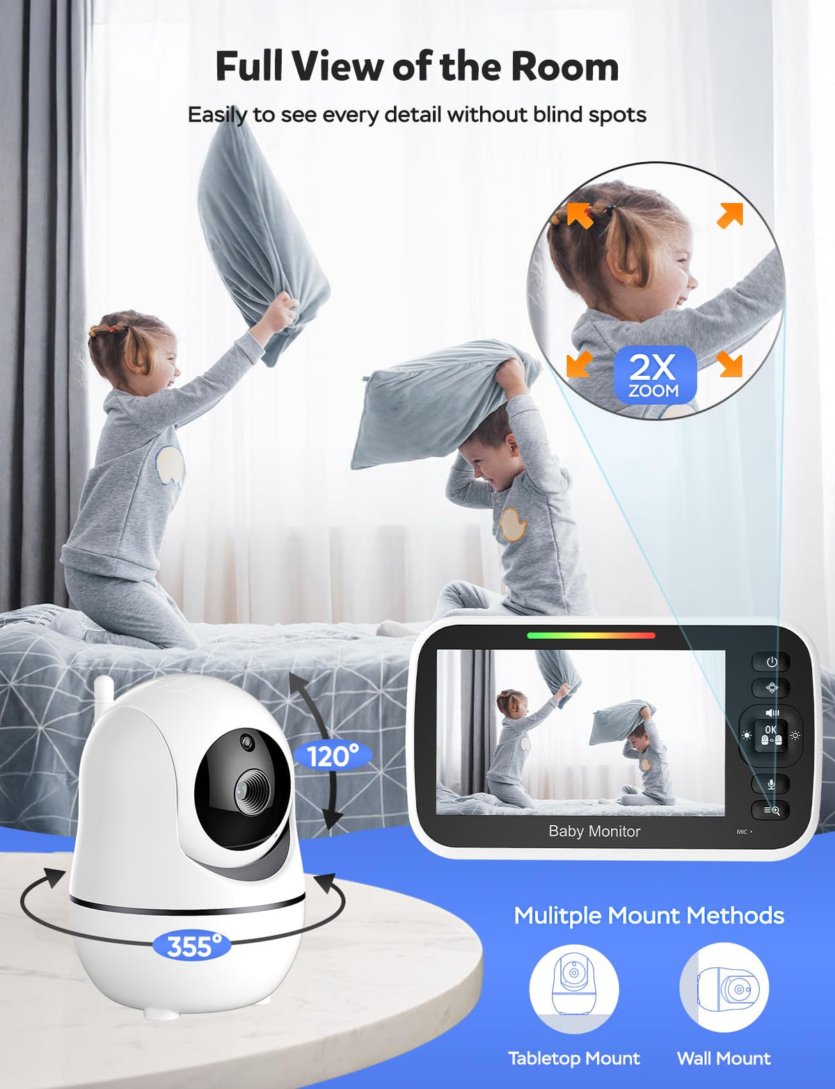GoodBaby 5" Baby Monitor with Camera and Audio No WiFi – packaging and label