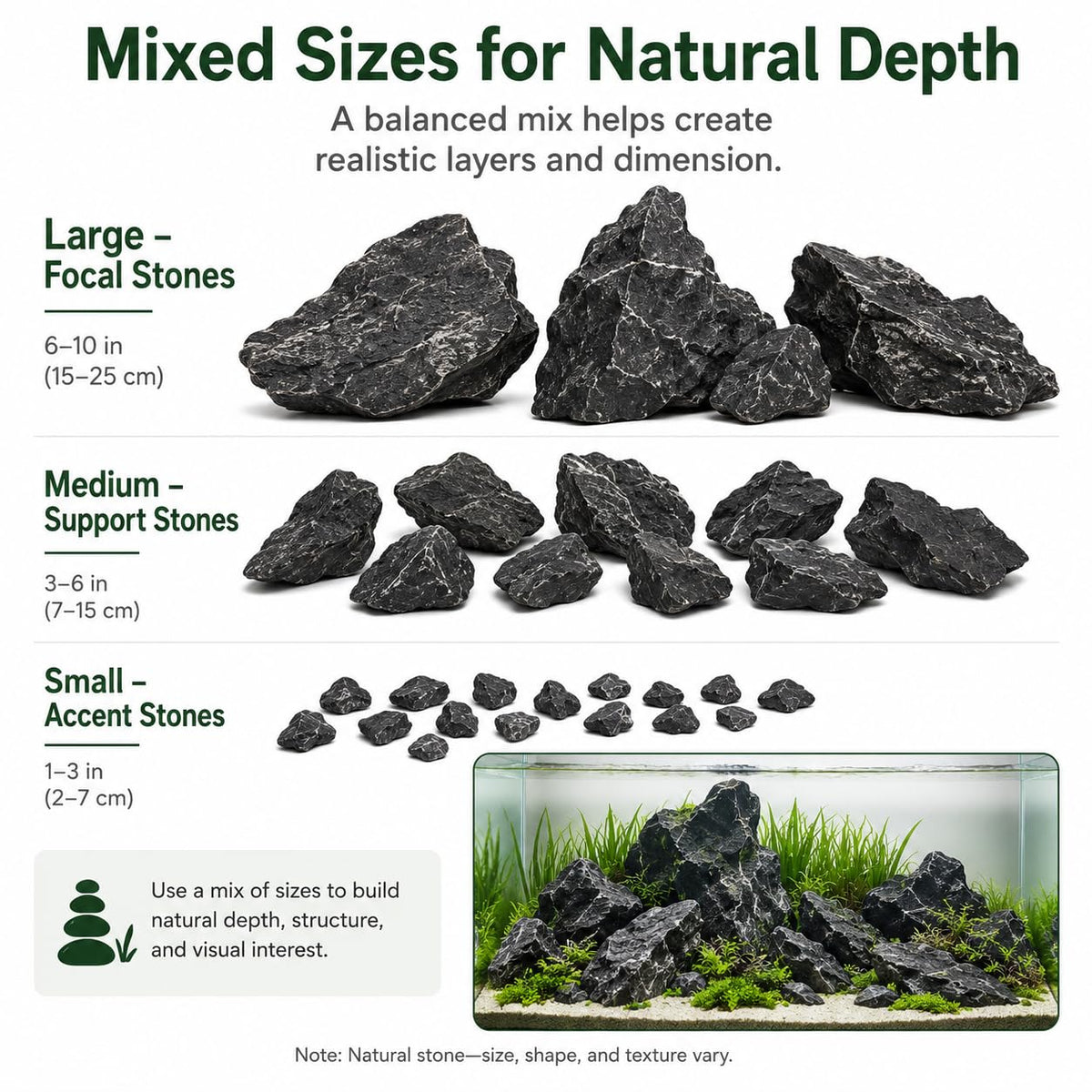 TankMatDecor 10lLBS Aquarium Rocks Seiryu Stone Natural Hardscape Stone for DIY Aquariums, Fish Tanks, Bonsai, Terrarium