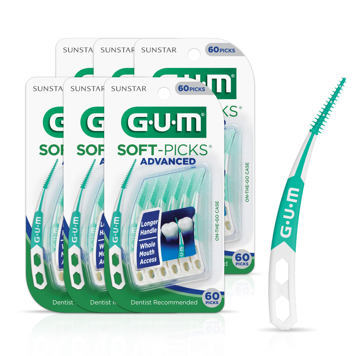 GUM Soft-Picks Advanced Interdental Picks, 60 Count (3 Pack) – product photo (Floss Picks)