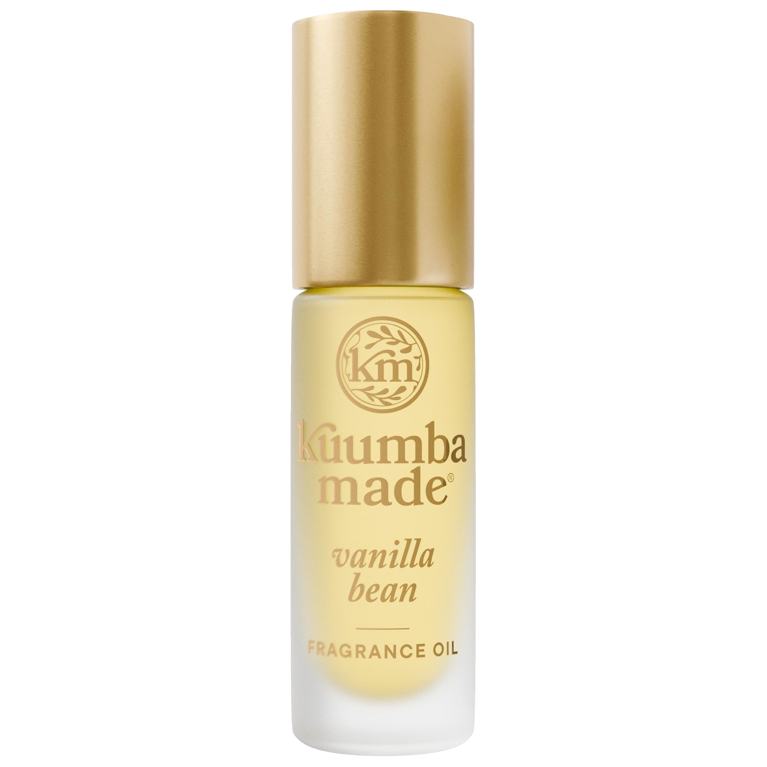 Kuumba Made Vanilla Bean roll-on fragrance oil in a small 0.15oz bottle, featuring a smooth, natural vanilla scent.