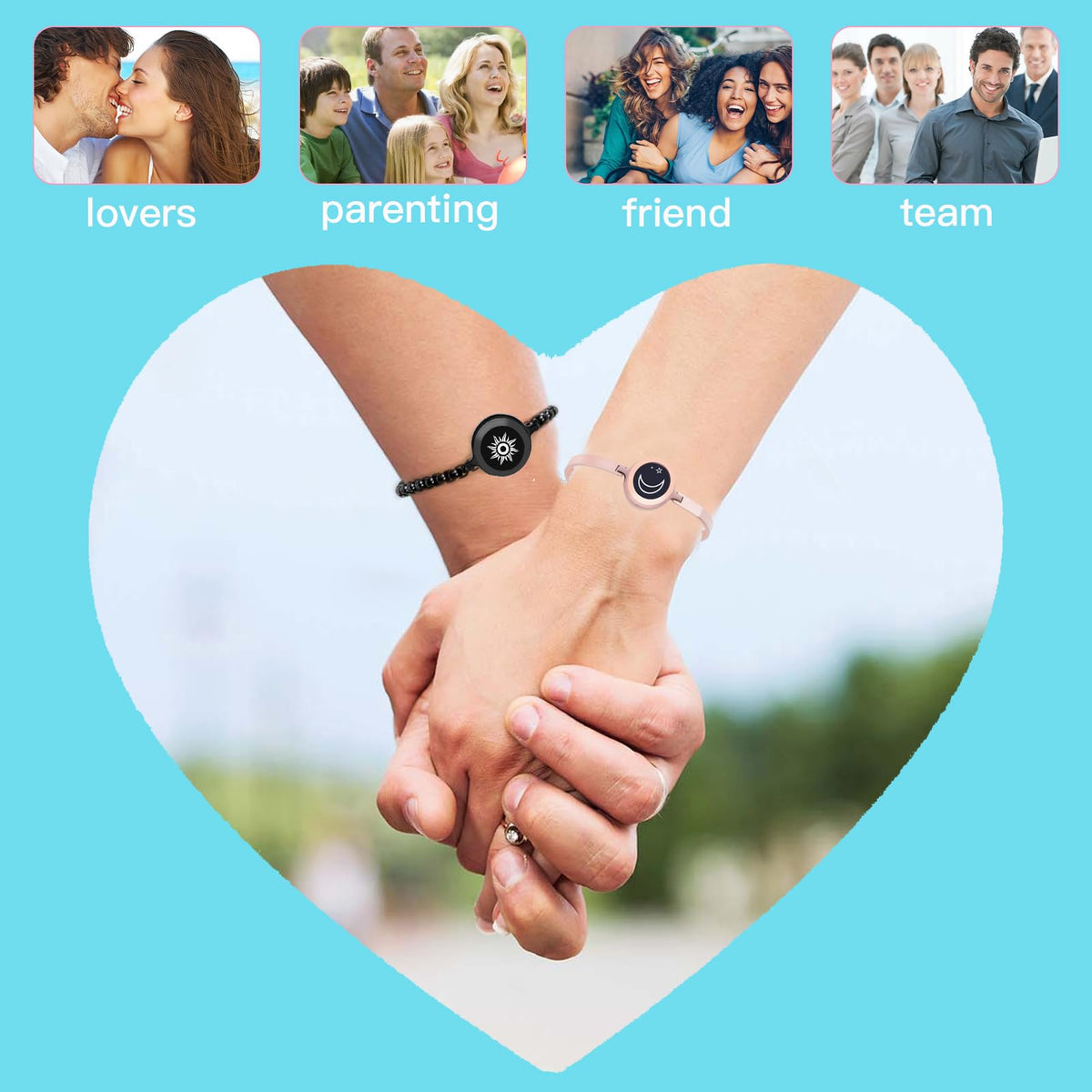 INOWL Long Distance Touch Bracelets Remote Intelligent Matching Couple Bracelets,Bracelets Jewelry new34 – close-up deta