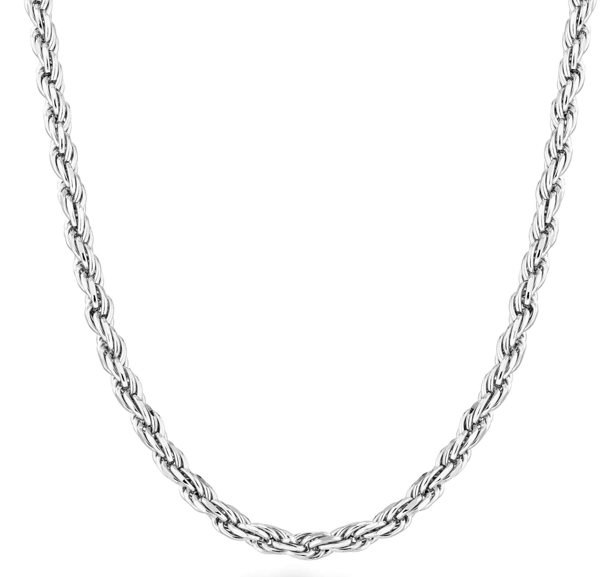 Miabella Italian 925 Sterling Silver 2mm 3mm Rope Chain Necklace Men Women – Silver