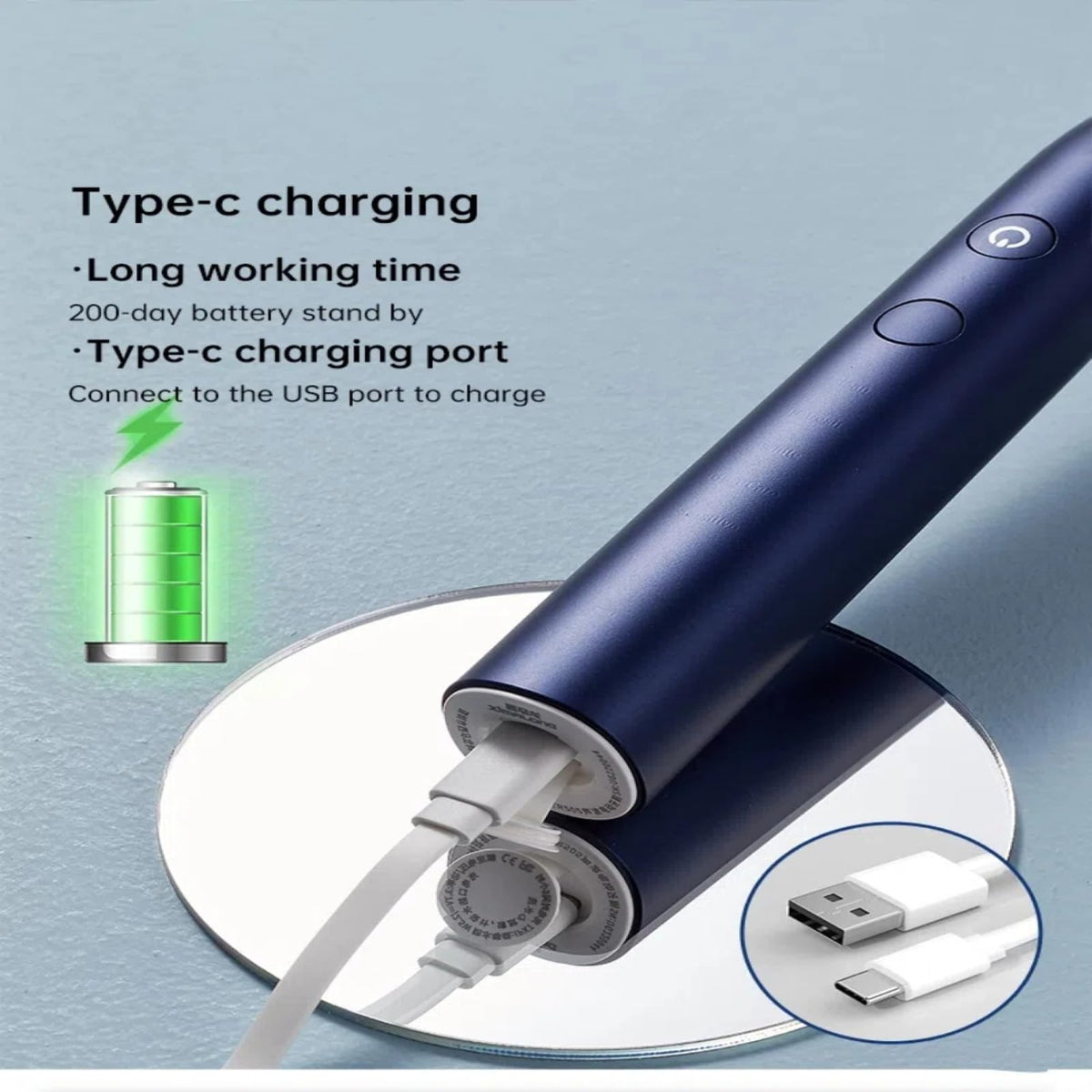 Electric Toothbrush for Adults Rechargeable Toothbrush with - SSKYLMS Official Imagery - 5
