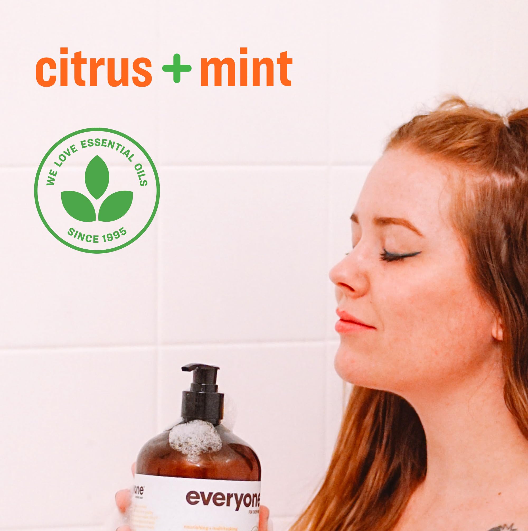 Everyone 3-in-1 Citrus & Mint soap, skin cleaning agent, 32oz bottles, pack of 2, featuring citrus and mint scent.