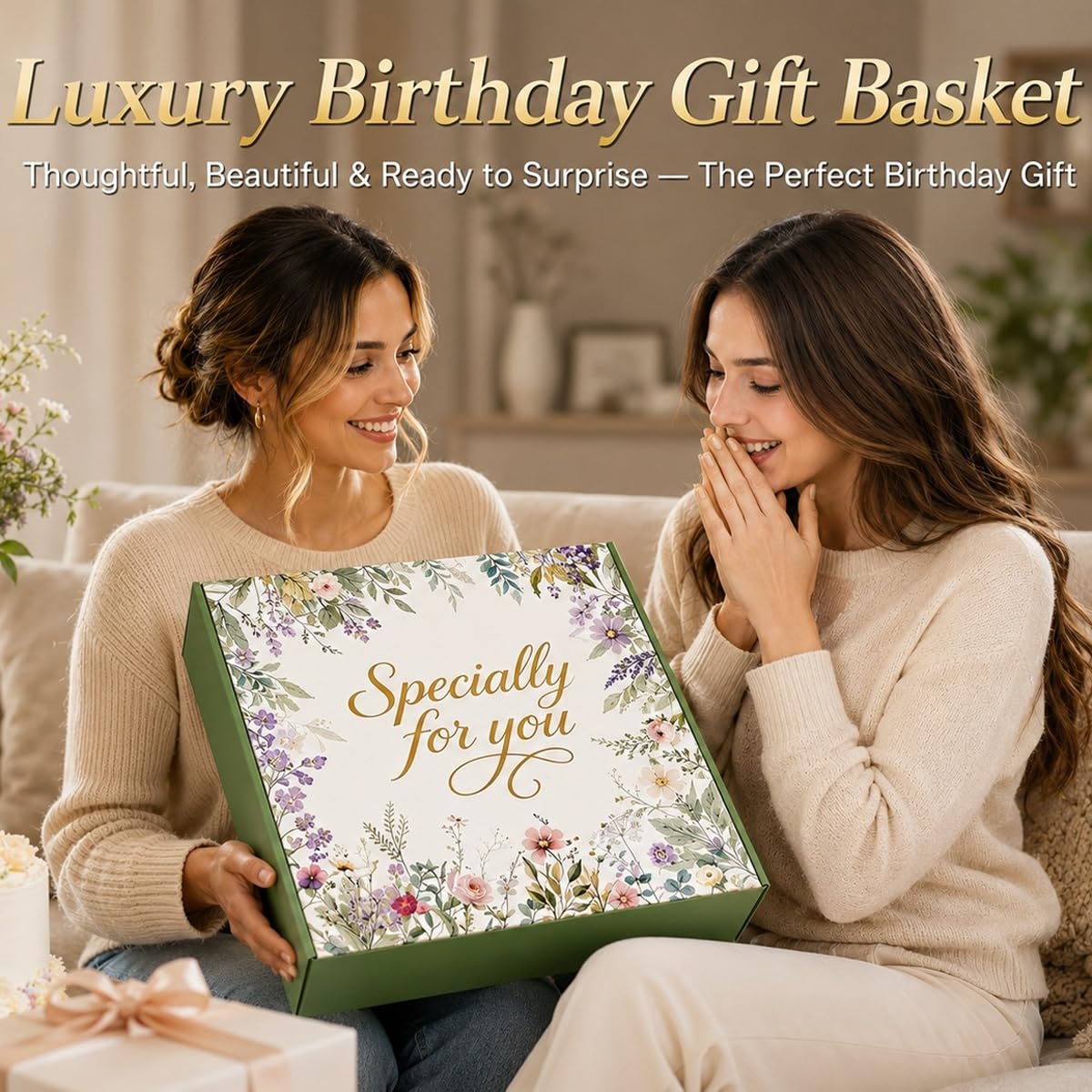 BodyRefresh Birthday Gifts for Women, Christmas Self Care Gift Basket for Her, Spa Gifts, Get Well Soon Gift, Thinking o