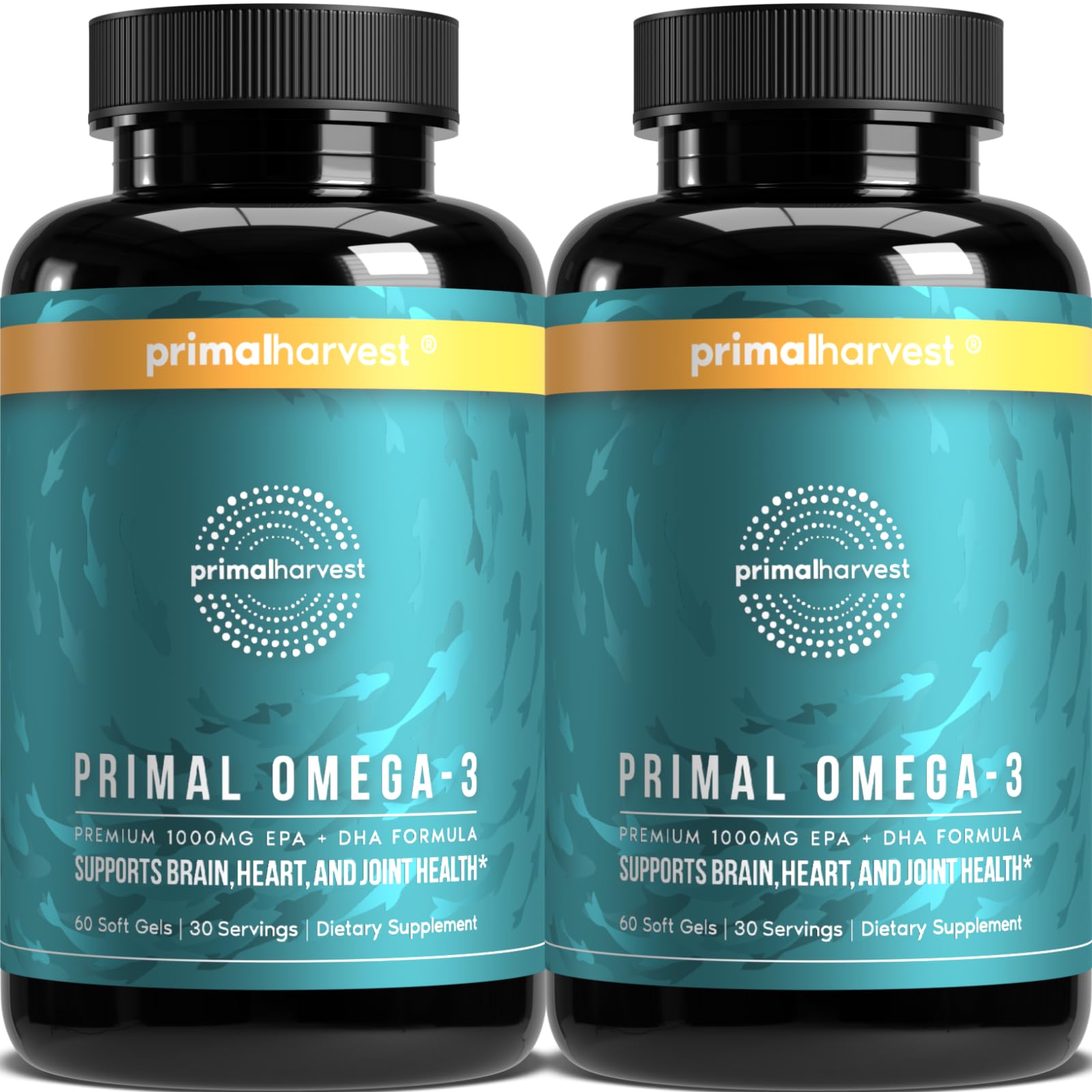 Primal Harvest Omega-3 - Daily Supplement, Gluten, Dairy & Soy - Product Imagery