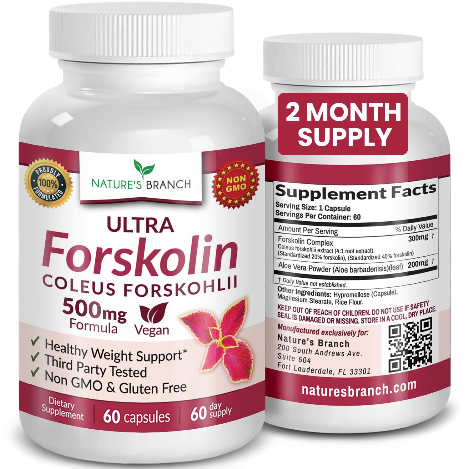 Ultra Forskolin Supplement 500mg, Coleus Forskohlii for Weight - Product Imagery
