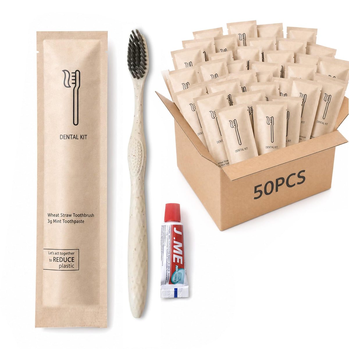 50 Sets Disposable Toothbrushes with Toothpaste Kit - YumCute Home Official Imagery - 1