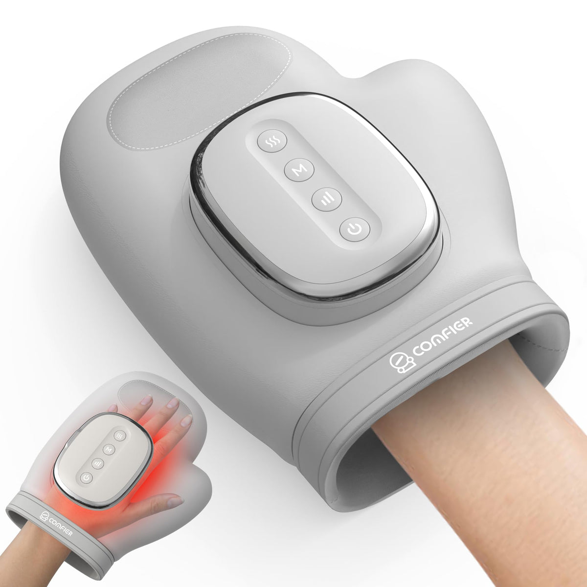 COMFIER Hand Massager with Heat and Compression for Arthritis Carpal Tunnel – Plastic
