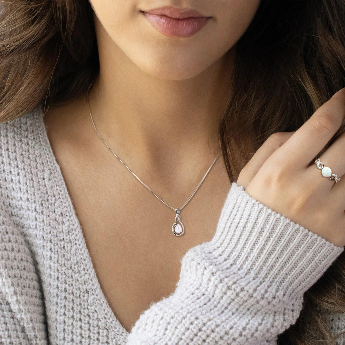 STARCHENIE Infinity Teardrop Necklace for Women 925 Sterling Silver Pendant Birthstone Jewelry – packaging and label