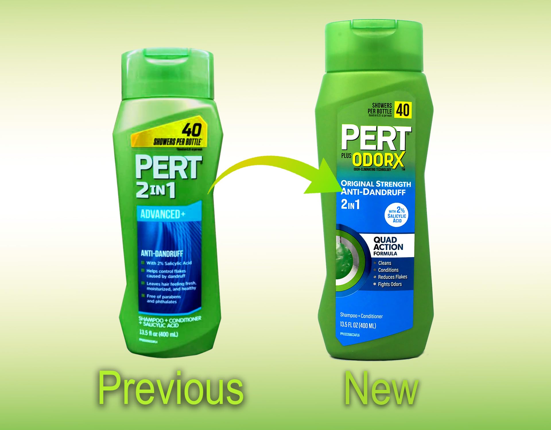 PERT 2 IN 1 Shampoo and Conditioner, Anti-Dandruff, 13.5 Fl. Oz (Pack of 6)