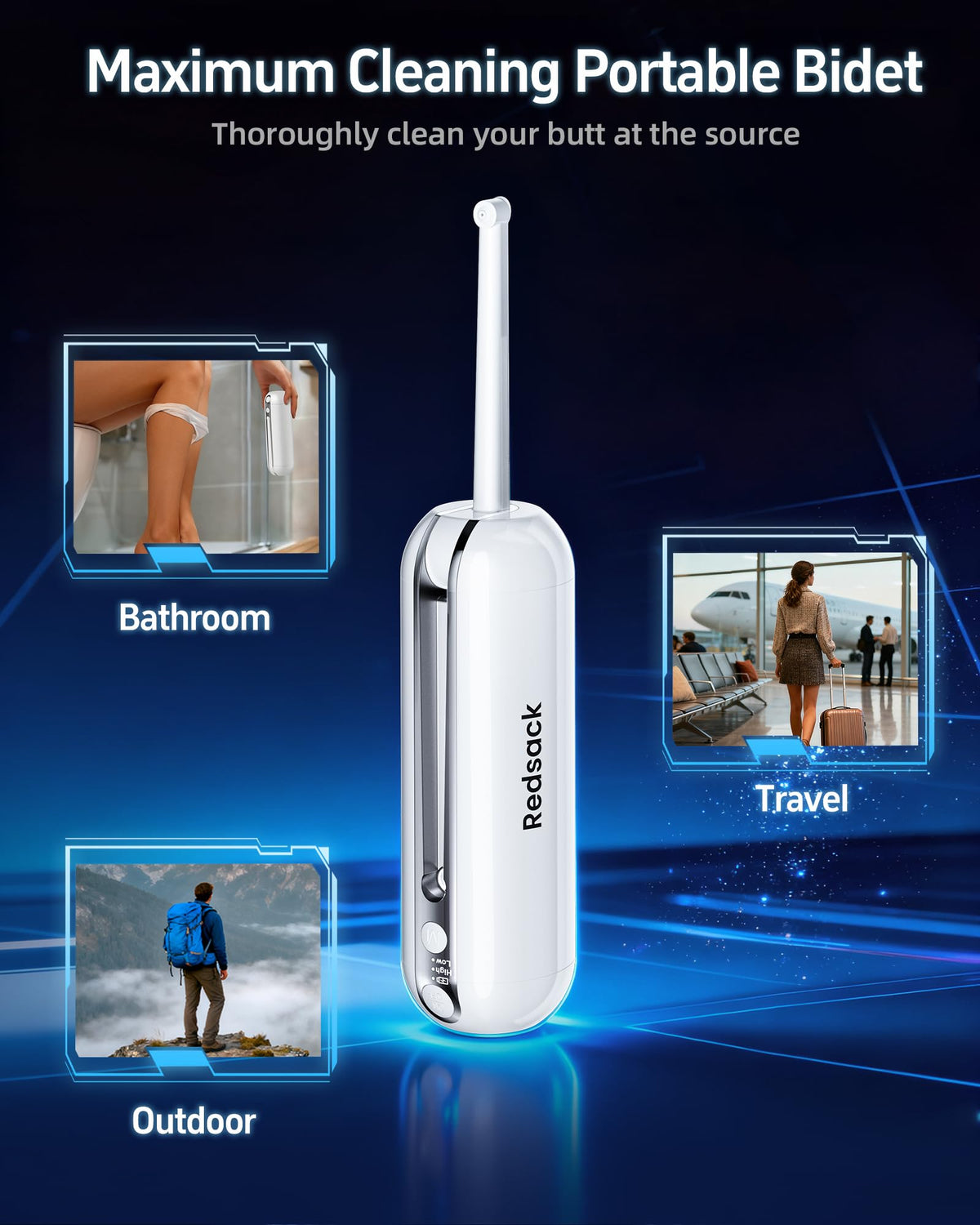Electric Portable Bidet for Travel Rechargeable USB C - Redsack Official Imagery - 3