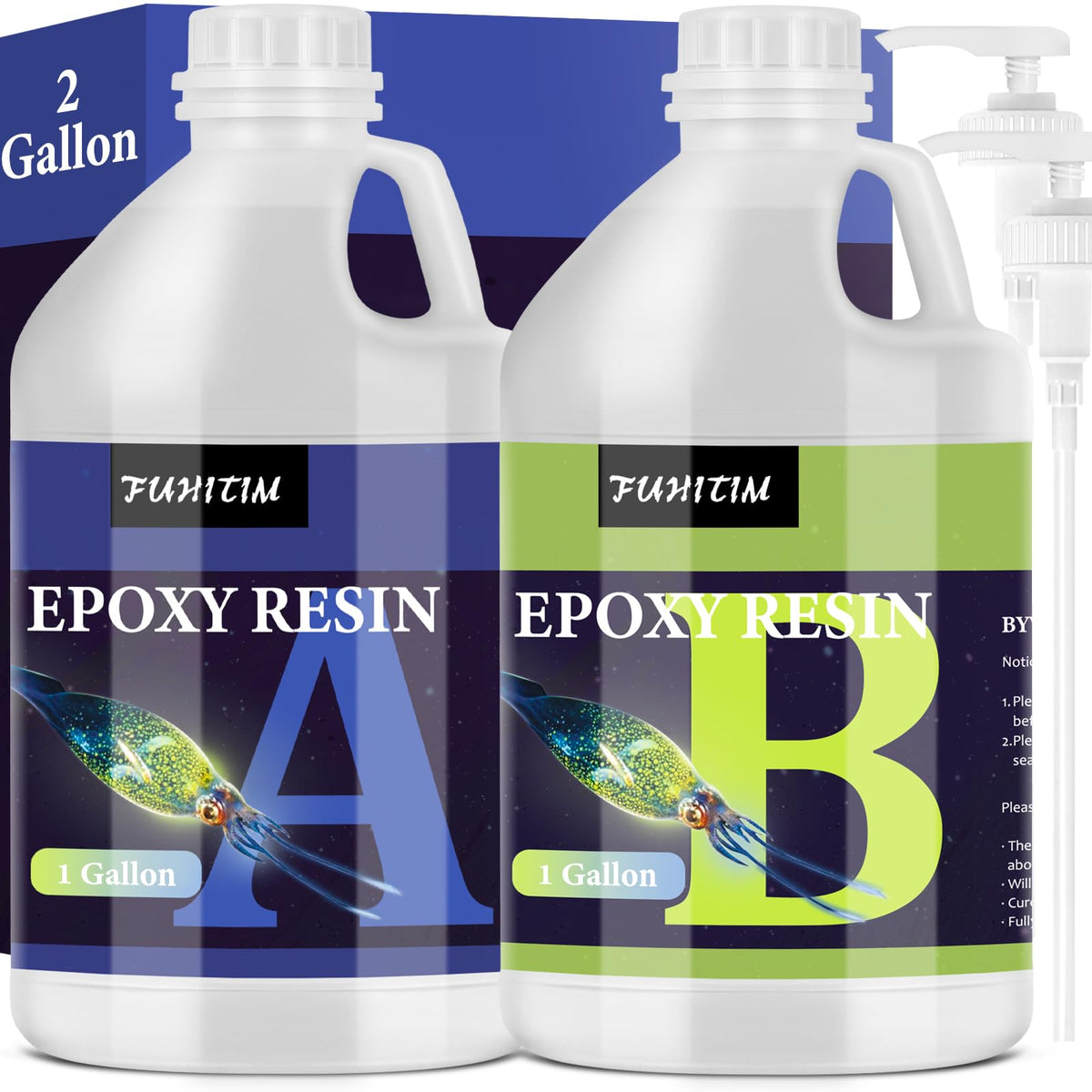 FUHITIM Epoxy Resin 2 Gallon,Crystal Clear Epoxy Resin Kit(1 Gallon x 2) – product photo (Molding &amp; Casting)