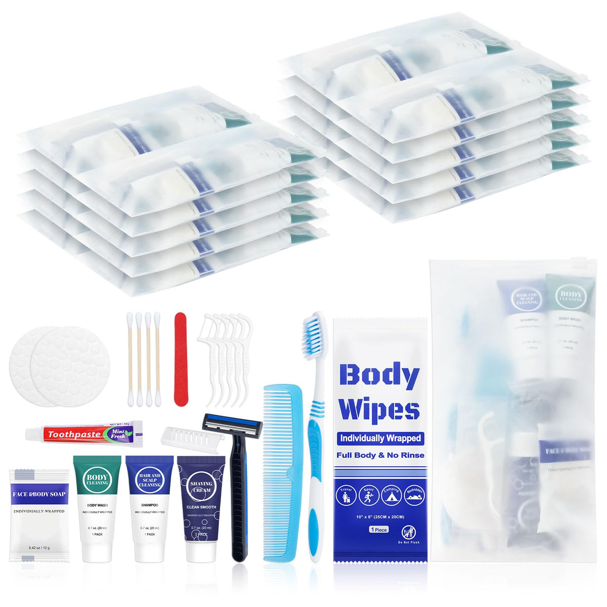 Zhjianup Hygiene Kits for Homeless Care Package Bulk Travel Size Toiletries 20 Pack – product photo (Sets &amp; Kits)