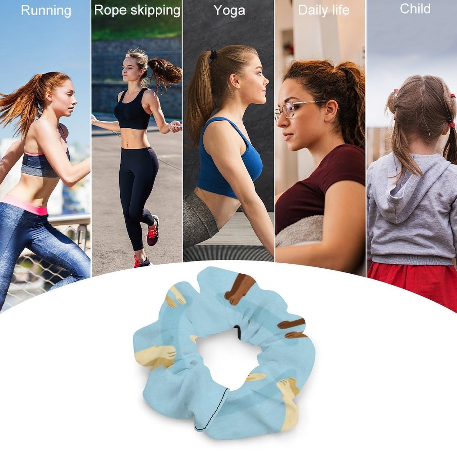 WUXEKZO women's coil ruffle scrunchie with strong elasticity, ideal for prom and casual hairstyles, shown in the image.