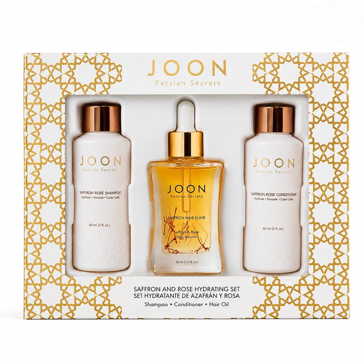 Joon Saffron Rose Hydrating Set | Shampoo | Conditioner | Elixir | Gift Set – product photo (Shampoo &amp; Conditioner S