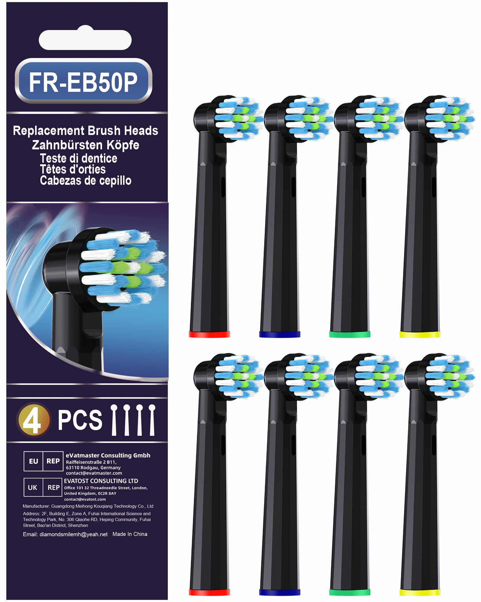 MOFELE replacement toothbrush heads for Oral-B Pro 1000, 8 pack, compatible electric toothbrush heads with soft bristles.