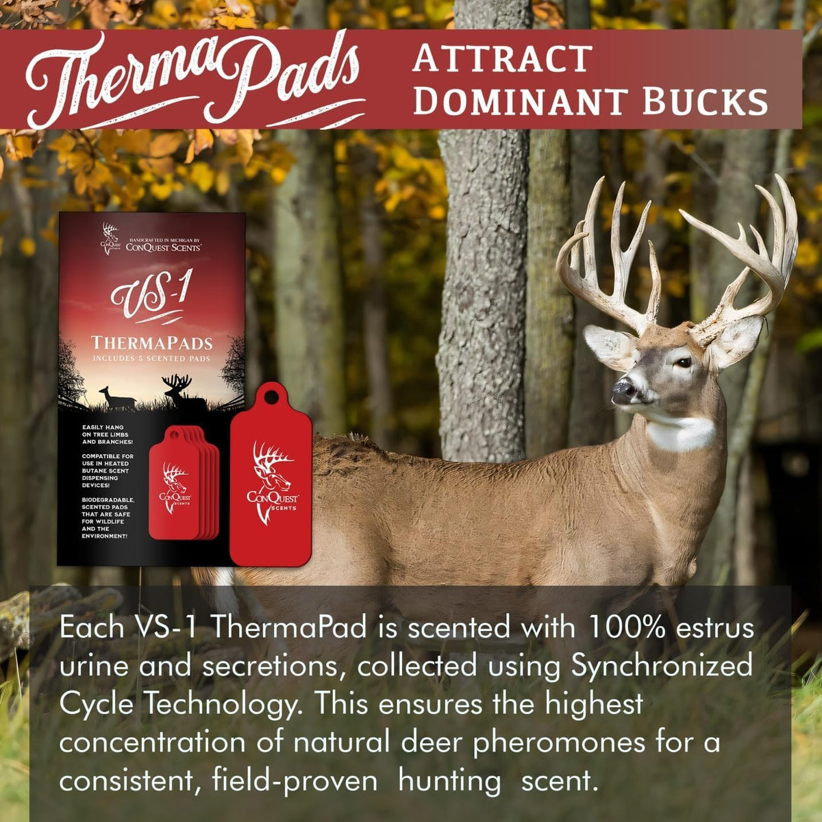 Conquest Scents ThermaPads, Deer Attractant, Hunting Scent Pads – product photo (Scents)