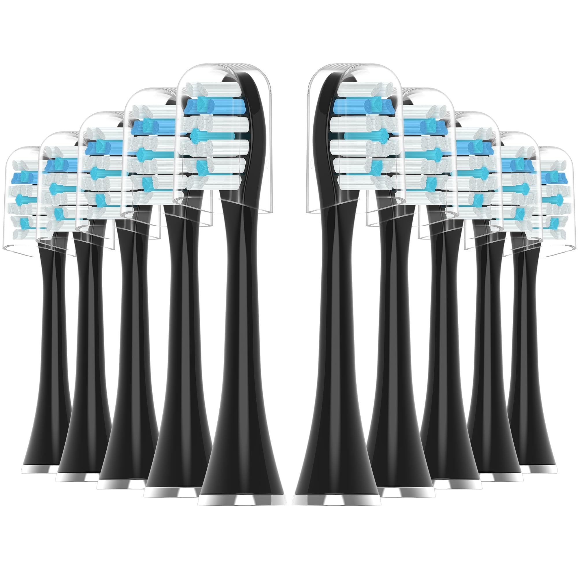 Replacement Toothbrush Heads 10 Pack Compatible with AquaSonic - Product Imagery