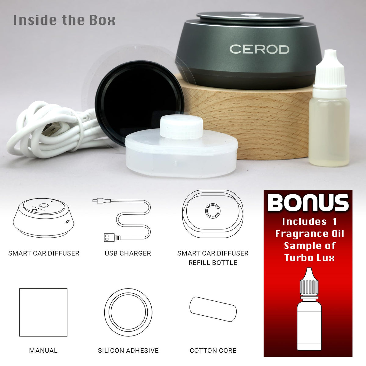 CEROD Designer Car Diffuser w Sample Scent Luxury scenting - CEROD Official Imagery - 4