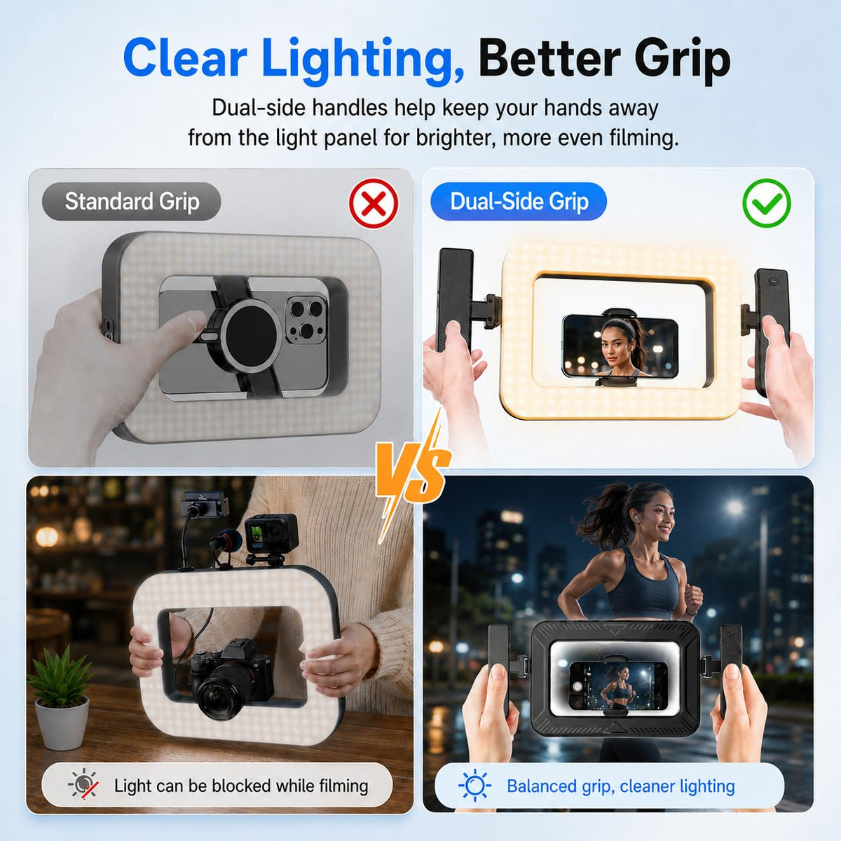 KayusMt Cell Phone Light for Video Recording – Handheld Creator Kit with Tripod – packaging and label