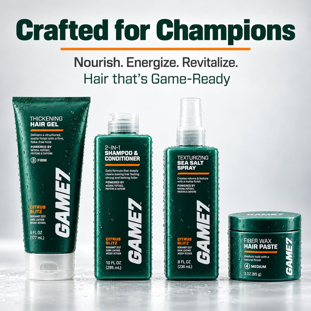GAME7 Hair Styling Bundle for Men Spray Gel Paste 3 Piece - GAME7 Men's Grooming Official Imagery - 7
