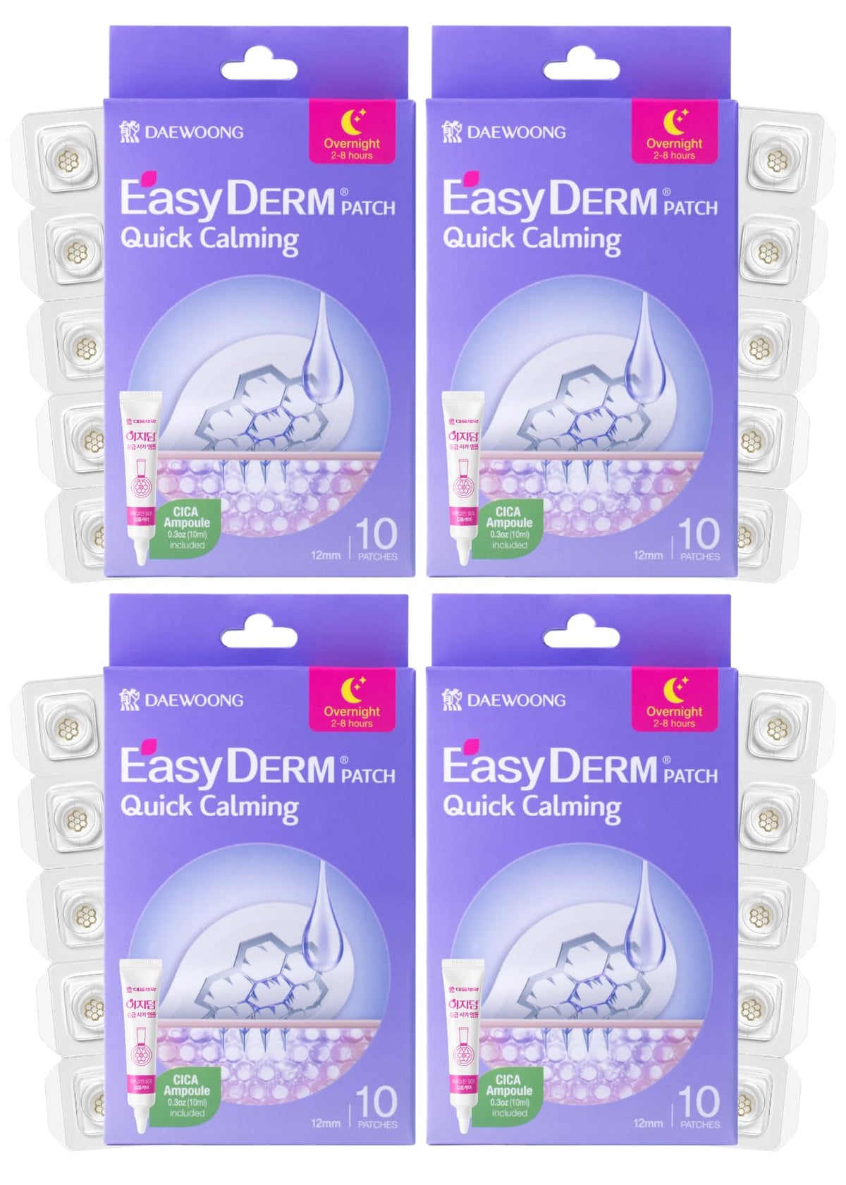 DWEasyDerm EasyDerm Quick(10ea) & Beauty(42ea) Pimple Patch Duo & Mini Cica Ampoule – packaging and label