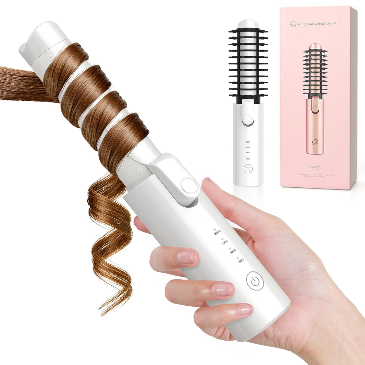 Flashseen Cordless Curling Iron Rechargeable, 3-in-1 Portable Hair Curler for Travel – product photo (Curling Tongs)